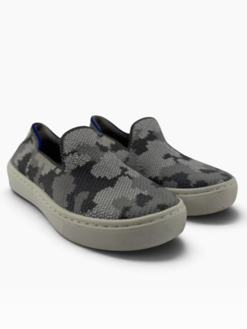 Rothy's Toddler Kids Size K 4 Shoes Gray Camouflage Knit Slip-On Sneaker Rothys